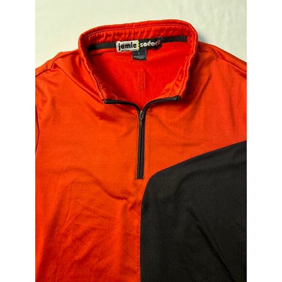 Jamie Sadock Performance Golf Polo Womens Large Quarter Zip Orange Black 92499 - Picture 3 of 8